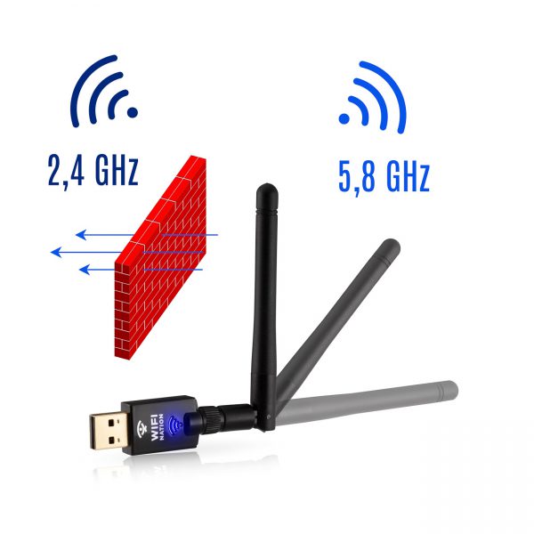 AC600 Mbps Dual Band 2.4/5Ghz Wireless USB WiFi Network Adapter w/Antenna  802.11