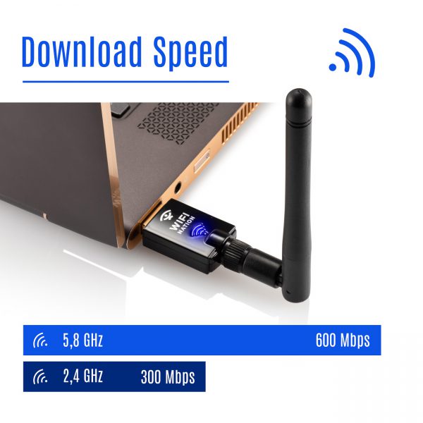 TRANSMISOR USB WIFI 600MBPS DUAL BAND